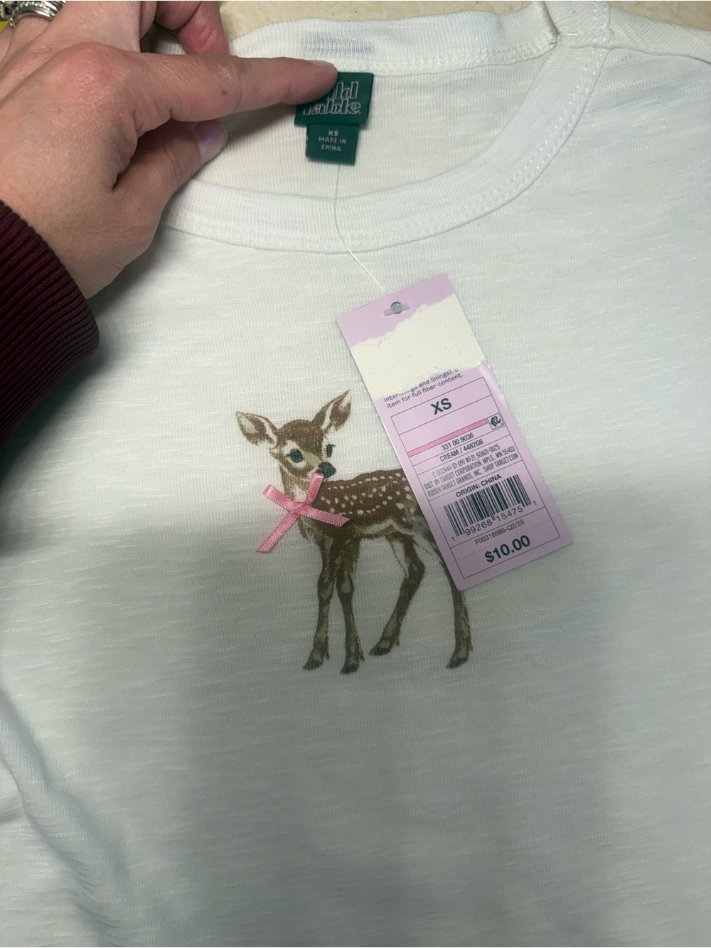 wild fable White Short Sleeve Tee with Deer Print